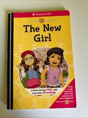 American Girl Yellow Cover "The New Girl" Book with Pink Accents